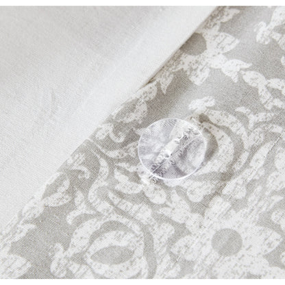 Madison Park 4 Piece Embroidered Cotton Reversible Duvet Cover Set