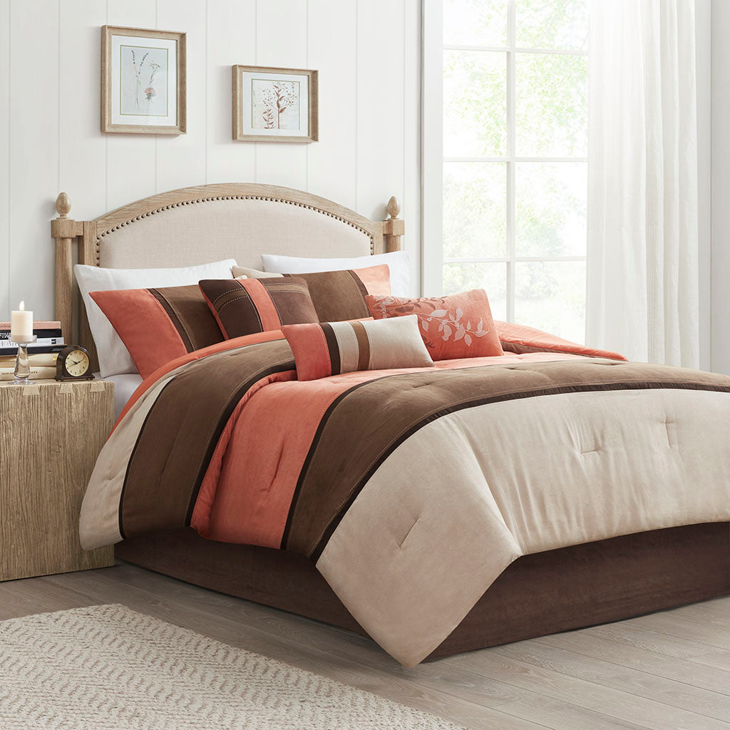 Madison Park 7 Piece Faux Suede Comforter Set