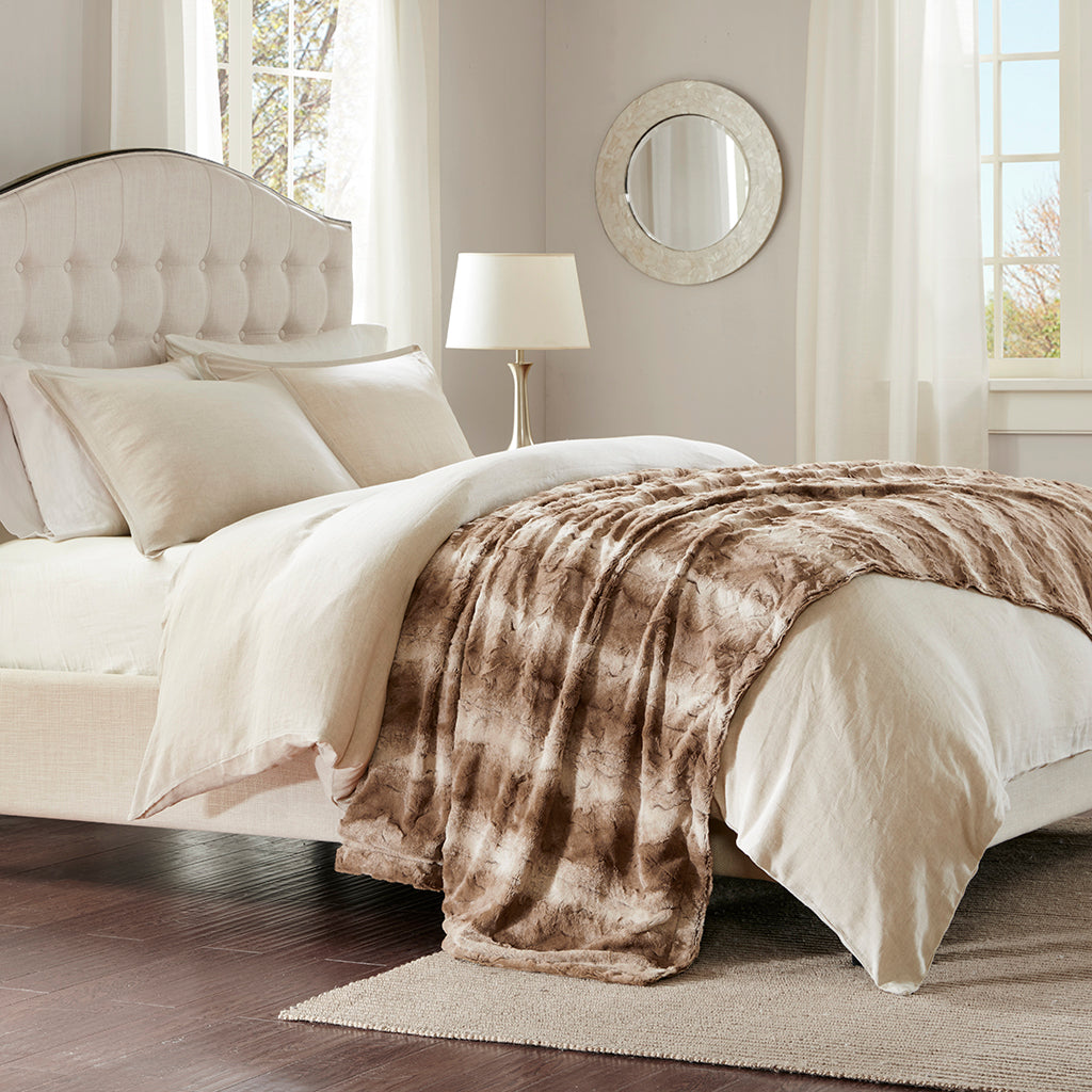 Madison Park Faux Fur Oversized Bed Throw