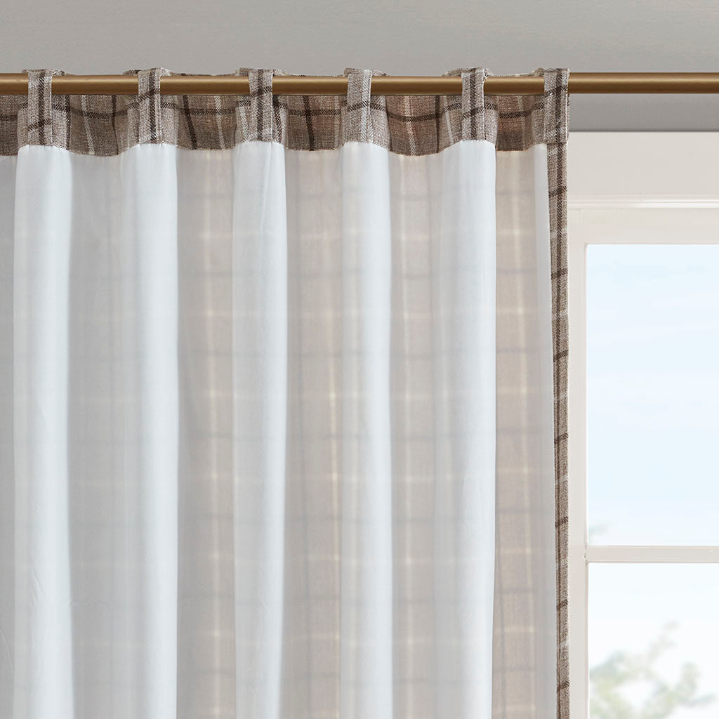 Madison Park Plaid Rod Pocket and Back Tab Curtain Panel with Fleece Lining