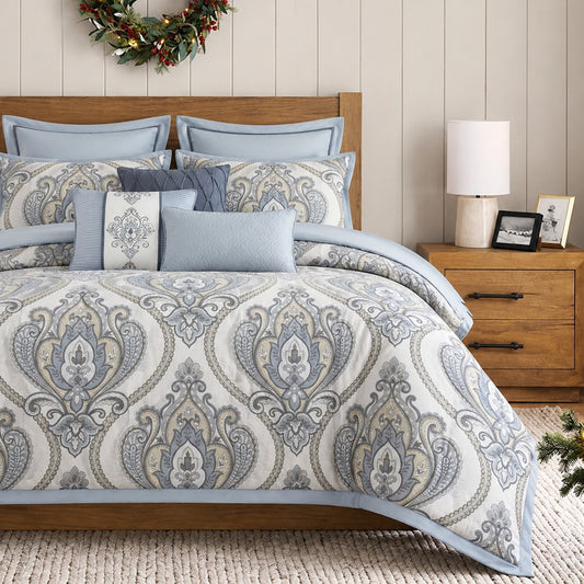 Aveline 9-Piece Jacquard Comforter Set