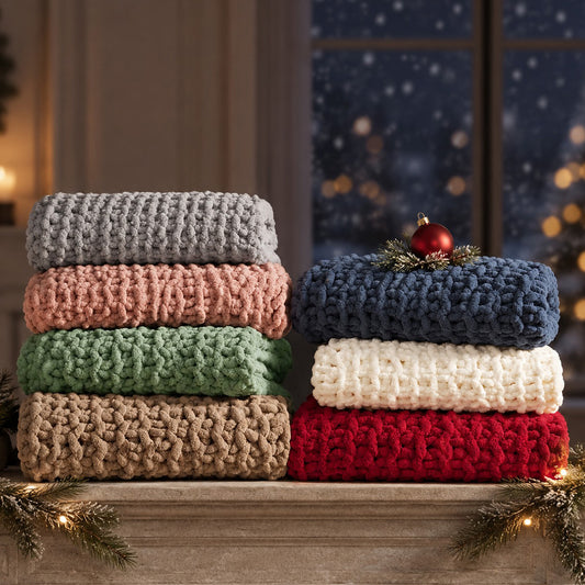 Chenille Handmade Chunky Knit Throw