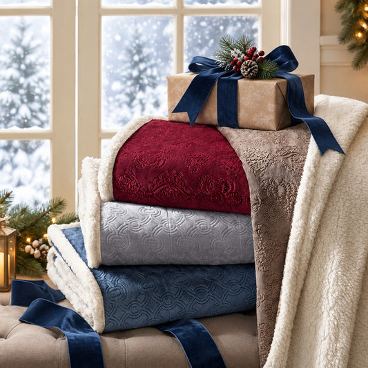 Elma Oversized Textured Plush Throw