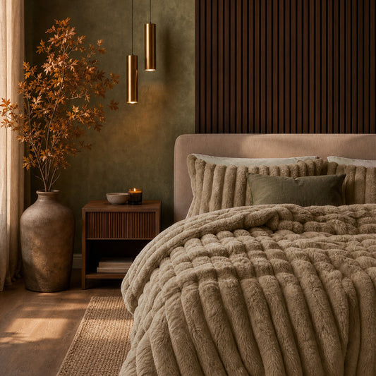 Jasmine Ultrasoft Faux Fur Ribbed Comforter Set