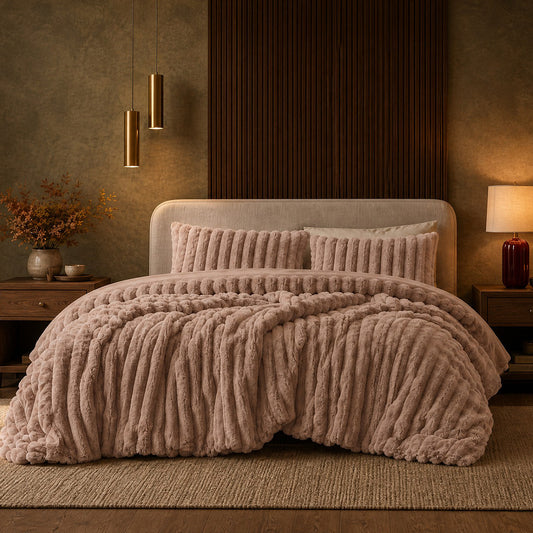 Jasmine Ultrasoft Faux Fur Ribbed Comforter Set