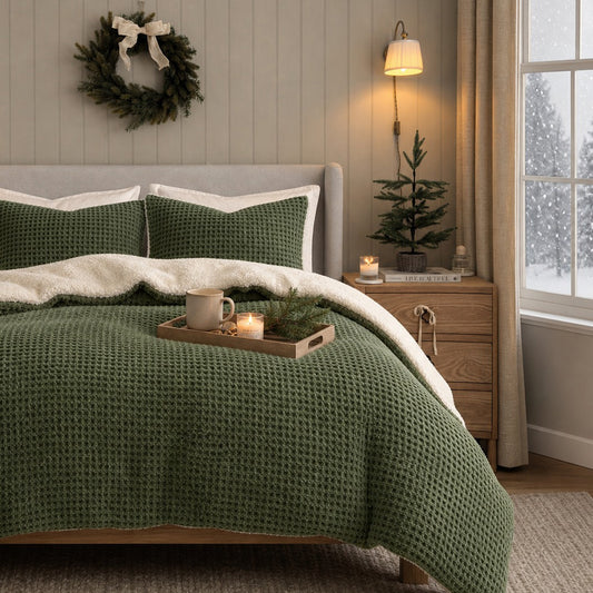 Riordan Waffle Knit Chenille Comforter Set