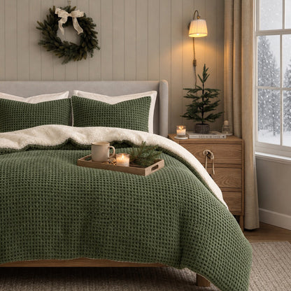 Riordan Waffle Knit Chenille Comforter Set