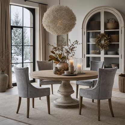 Ultra Upholstered Dining Side Chairs with Wood Legs (Pack of 2)