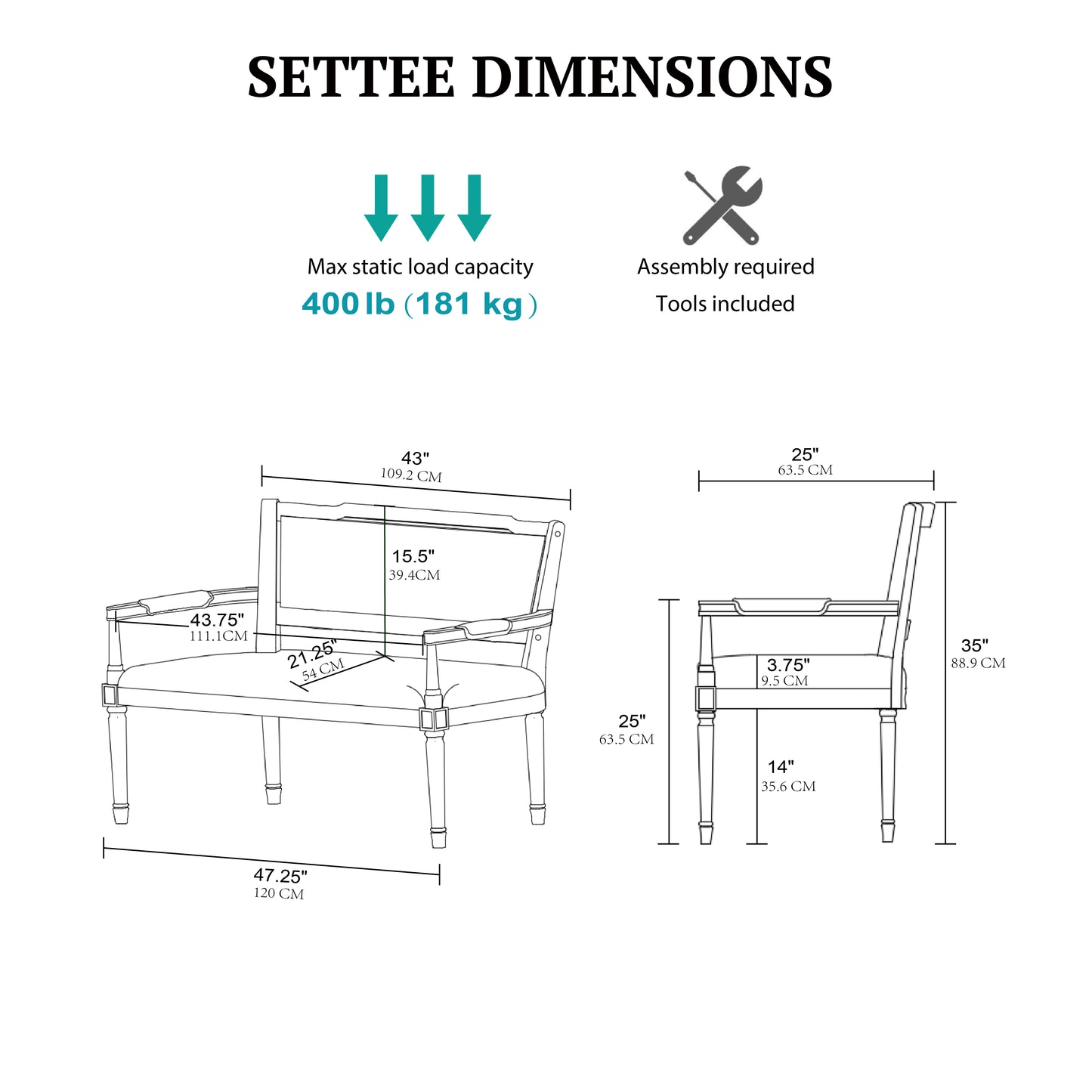 Madison Park Settee