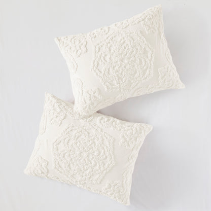 Madison Park 3-Piece Tufted Cotton Chenille Medallion Duvet Cover Set
