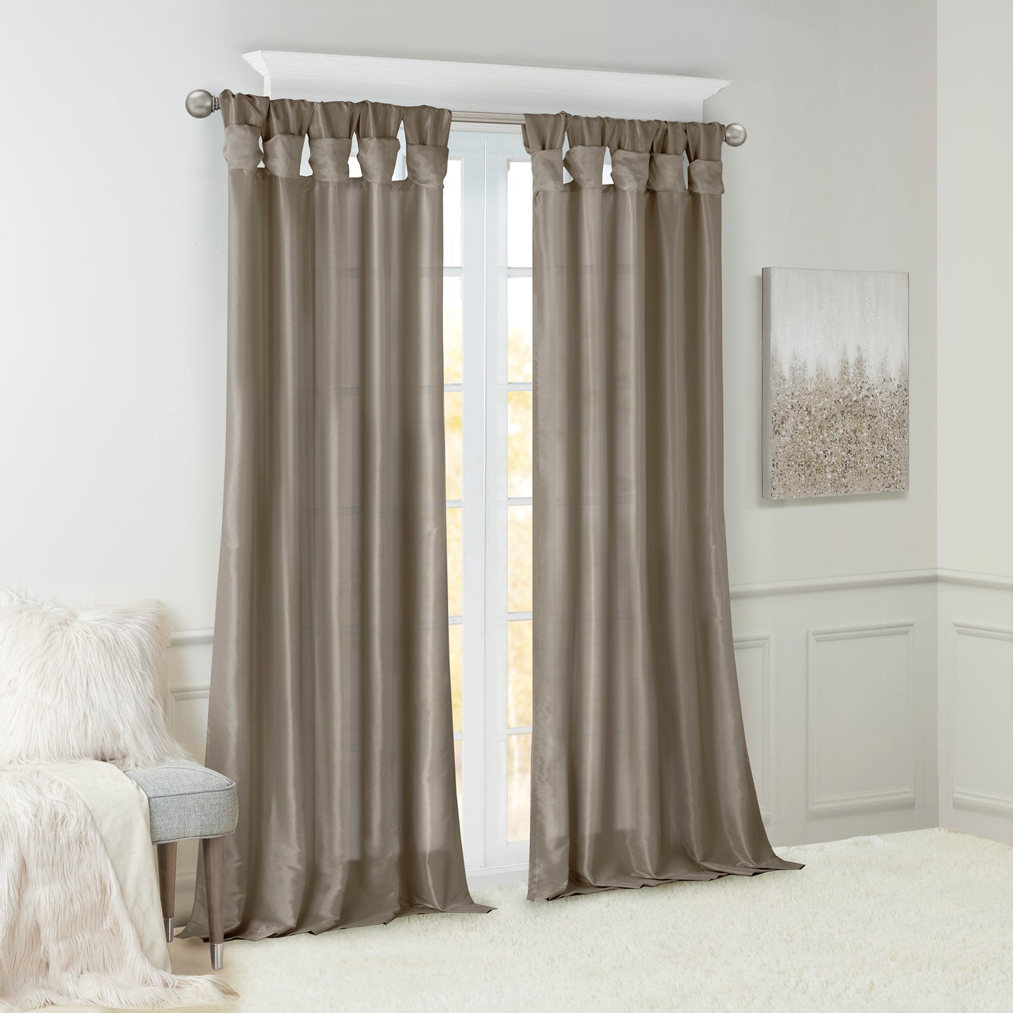 Madison Park Twist Tab Lined Window Curtain Panel