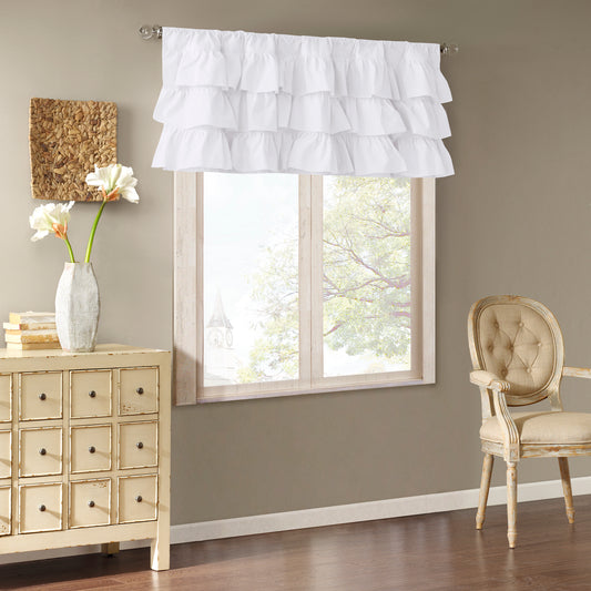 Madison Park Cotton Oversized Ruffle Valance