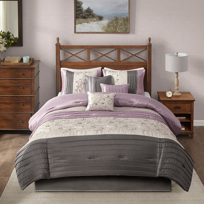 Madison Park Embroidered 7 Piece Comforter Set