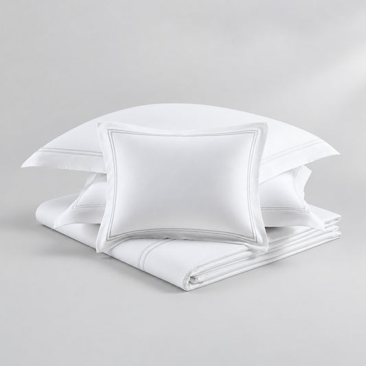 500 Thread Count Luxury Collection 100% Cotton Sateen Embroidered Duvet Cover Set