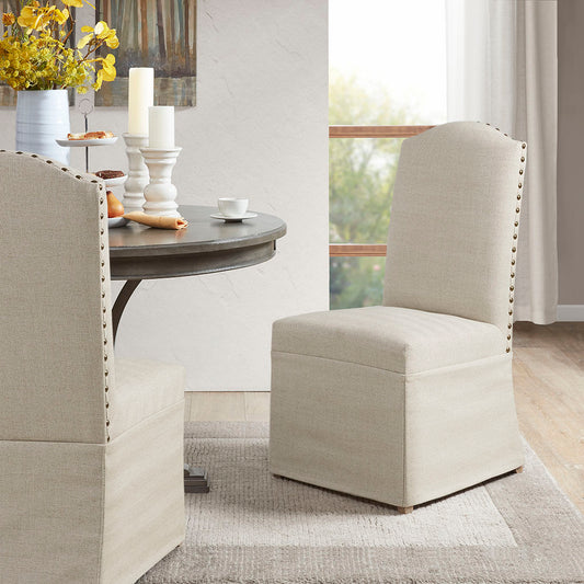 Madison Park Set of 2 High Back Dining Chairs with Skirts
