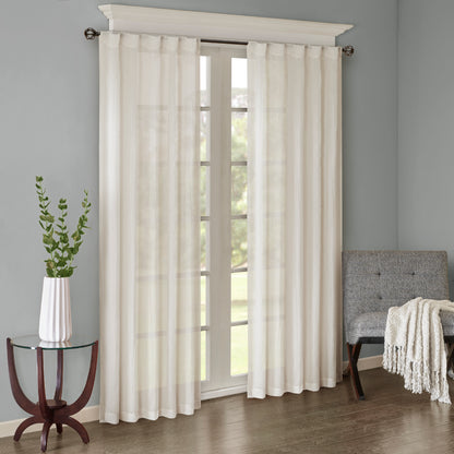 Madison Park Solid Crushed Curtain Panel Pair