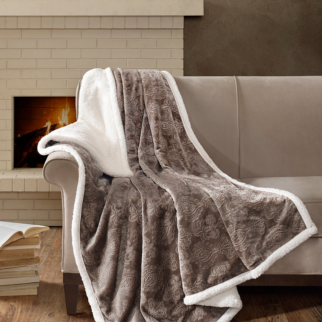 Madison Park Oversized Textured Plush Throw