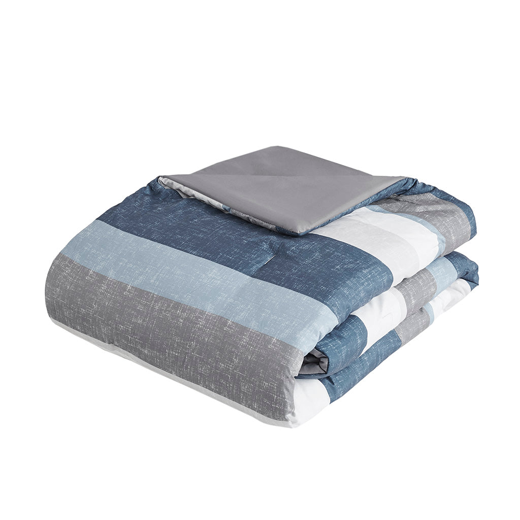 Madison Park Essentials Stripe Comforter Set with Bed Sheets