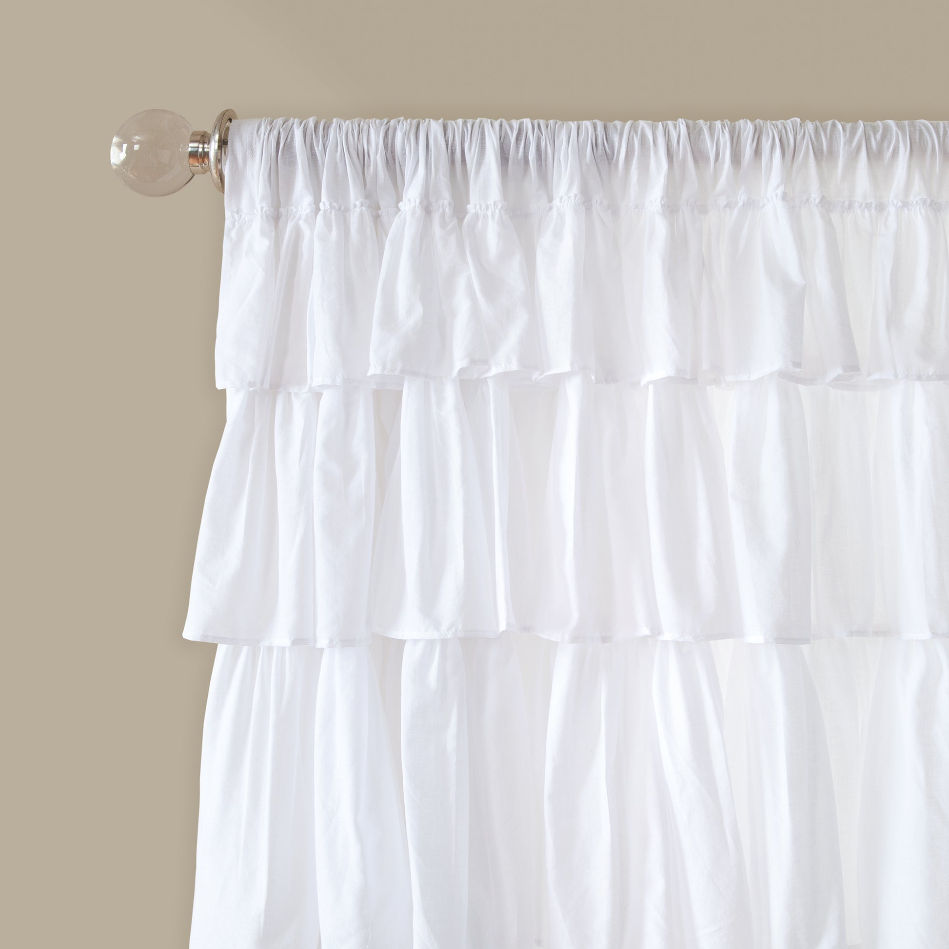 Madison Park Cotton Oversized Ruffle Curtain Panel