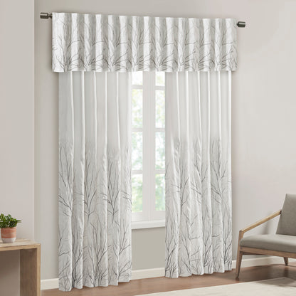 Madison Park Faux Silk Embroidered Window Valance