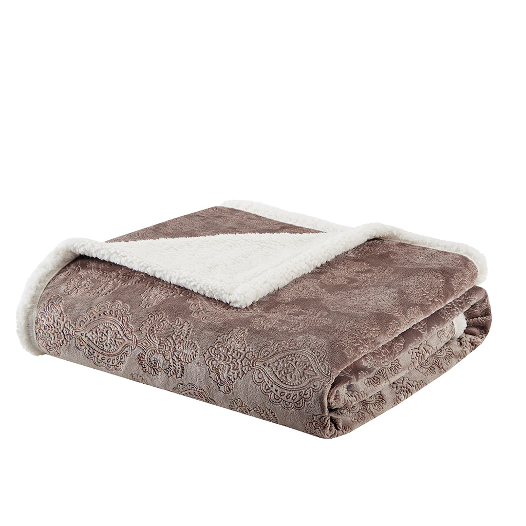 Madison Park Oversized Textured Plush Throw