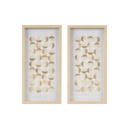 Madison Park Natural Capiz with Gold Foil 2-piece Shadowbox Wall Decor Set