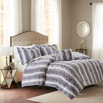 Madison Park 4PC Faux Fur Comforter Set