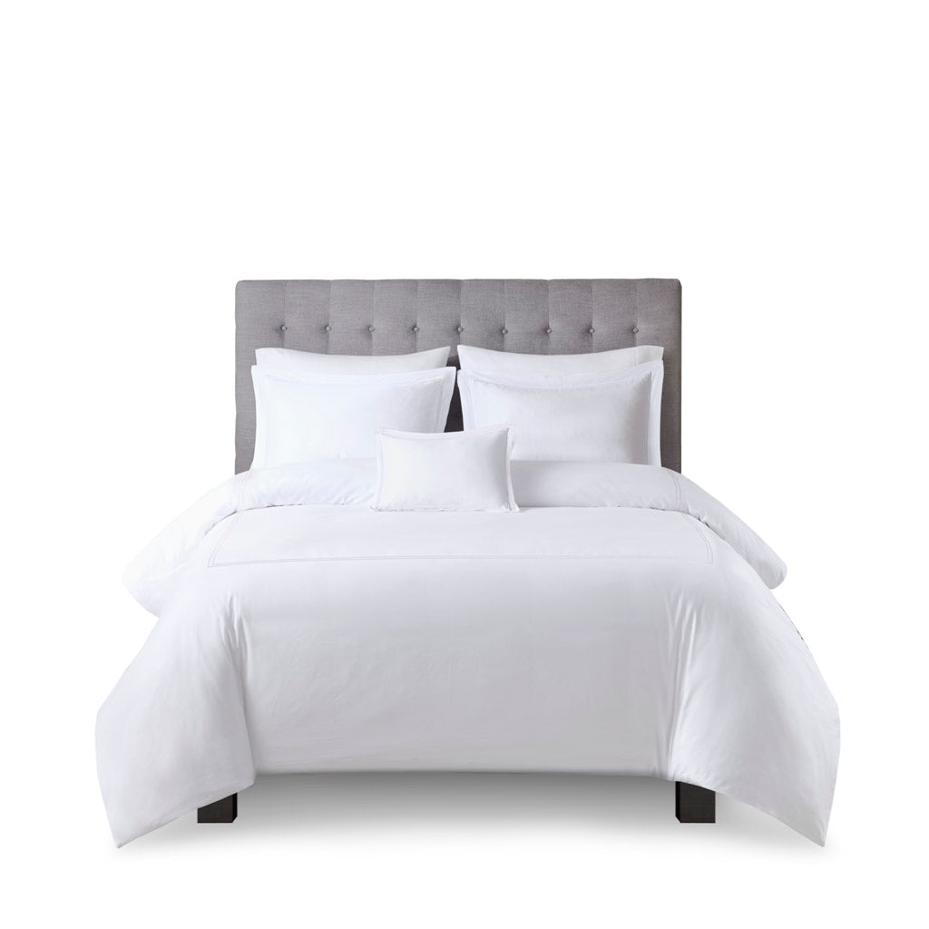 Madison Park Signature 100% Cotton Sateen Embroidered Duvet Cover Set