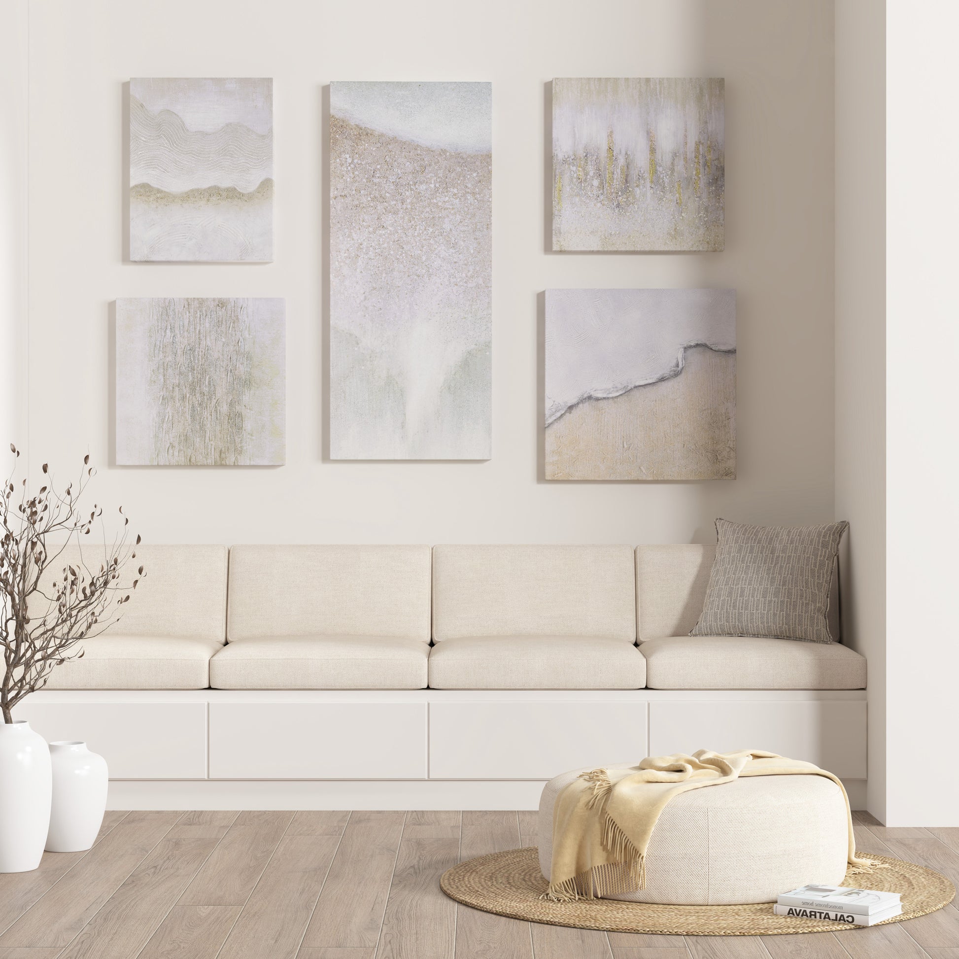 Madison Park Hand Embellished Abstract 5-piece Gallery Canvas Wall Art Set