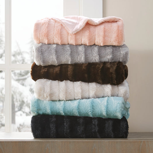 Madison Park Long Fur Throw