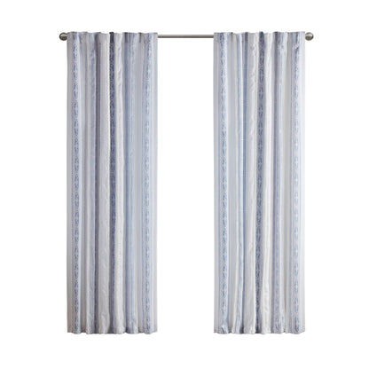 Madison Park Poly Printed Curtain Panel with Tufted Stripe and Lining