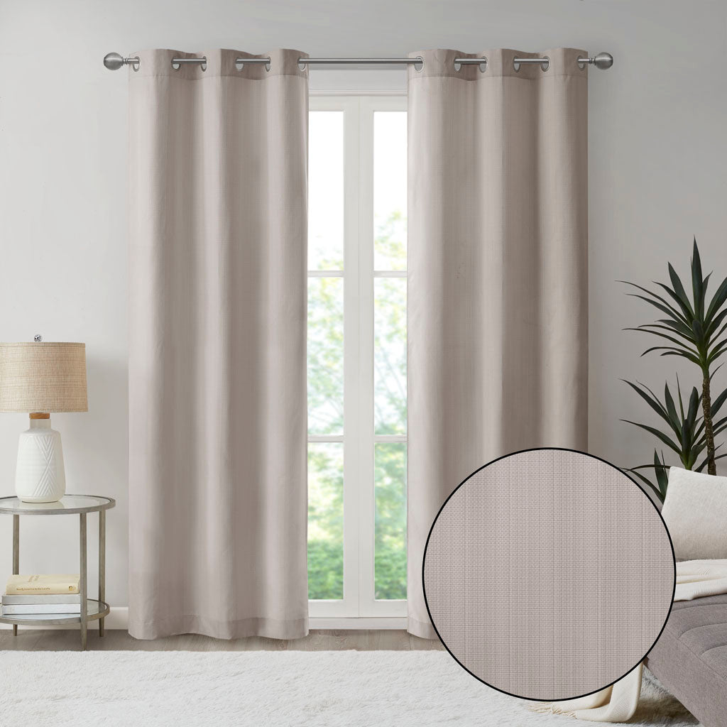 Madison Park Basketweave Room Darkening Curtain Panel Pair