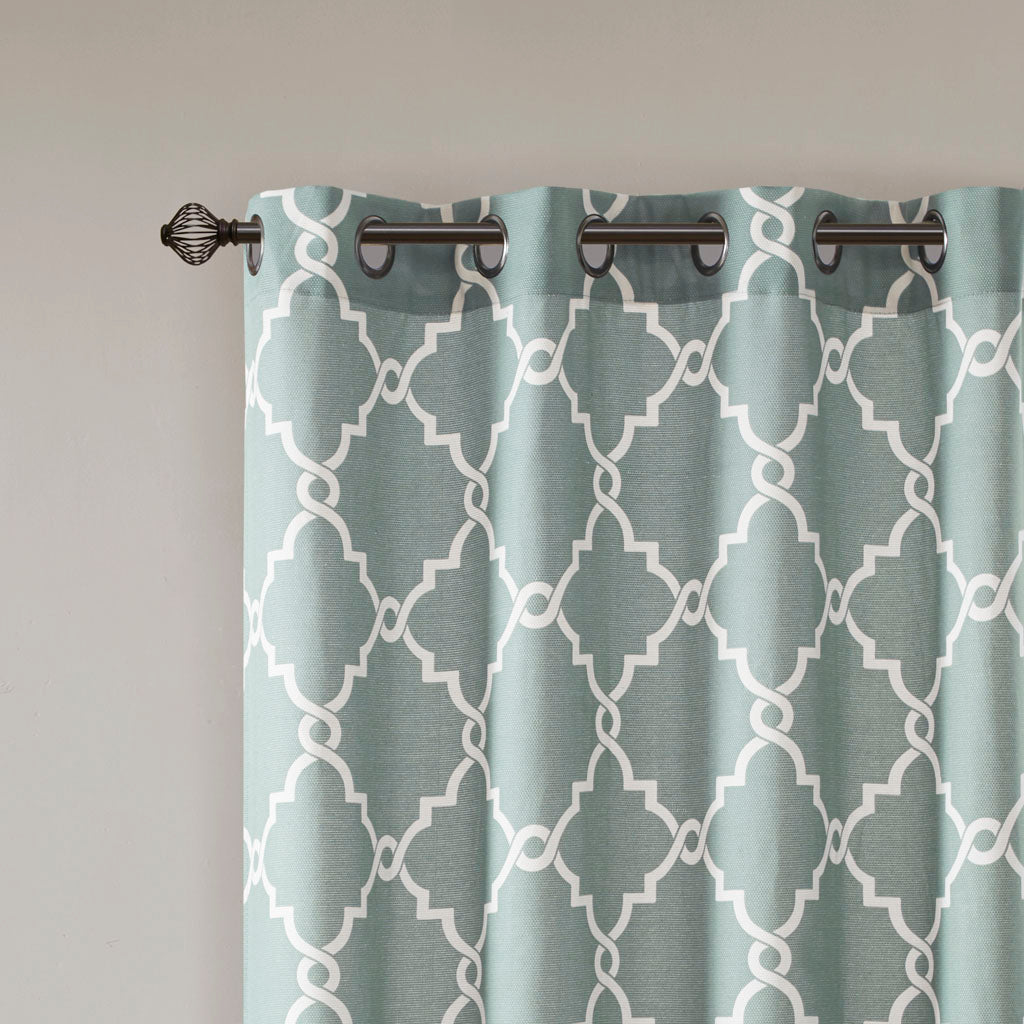 Madison Park Fretwork Print Grommet Top Window Curtain Panel