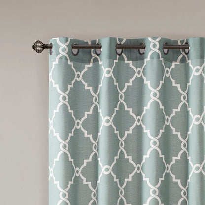 Madison Park Fretwork Print Grommet Top Window Curtain Panel