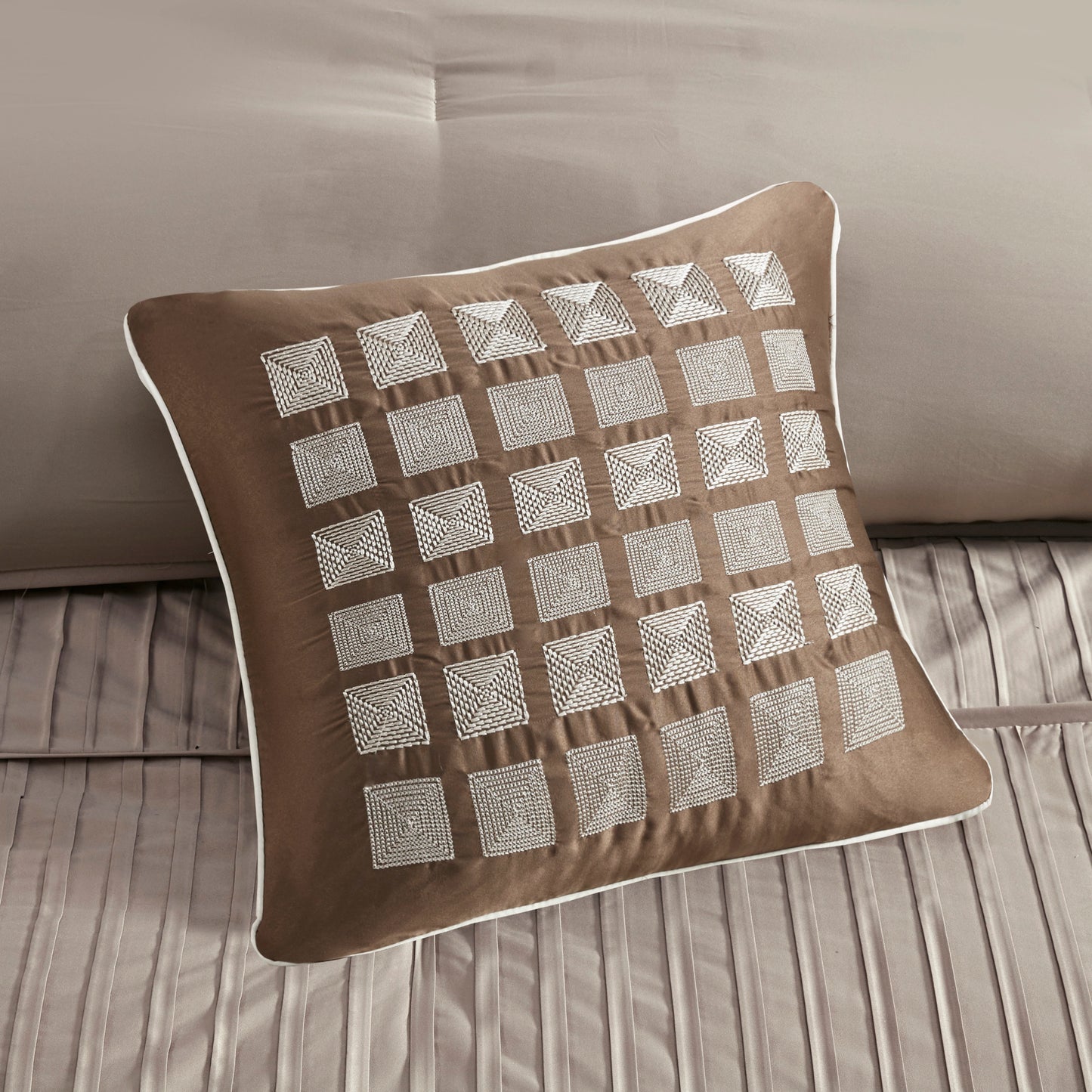 Madison Park 7 Piece Polyester Charmeuse Comforter Set