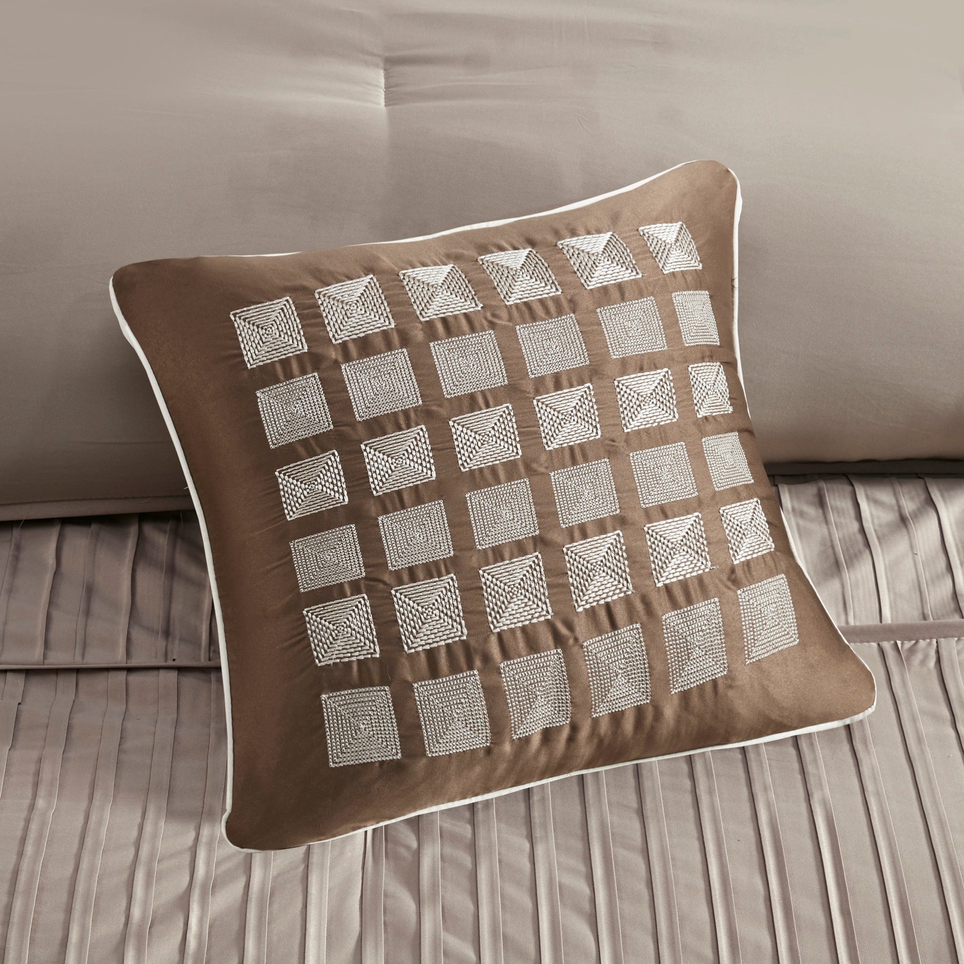 Madison Park 7 Piece Polyester Charmeuse Comforter Set