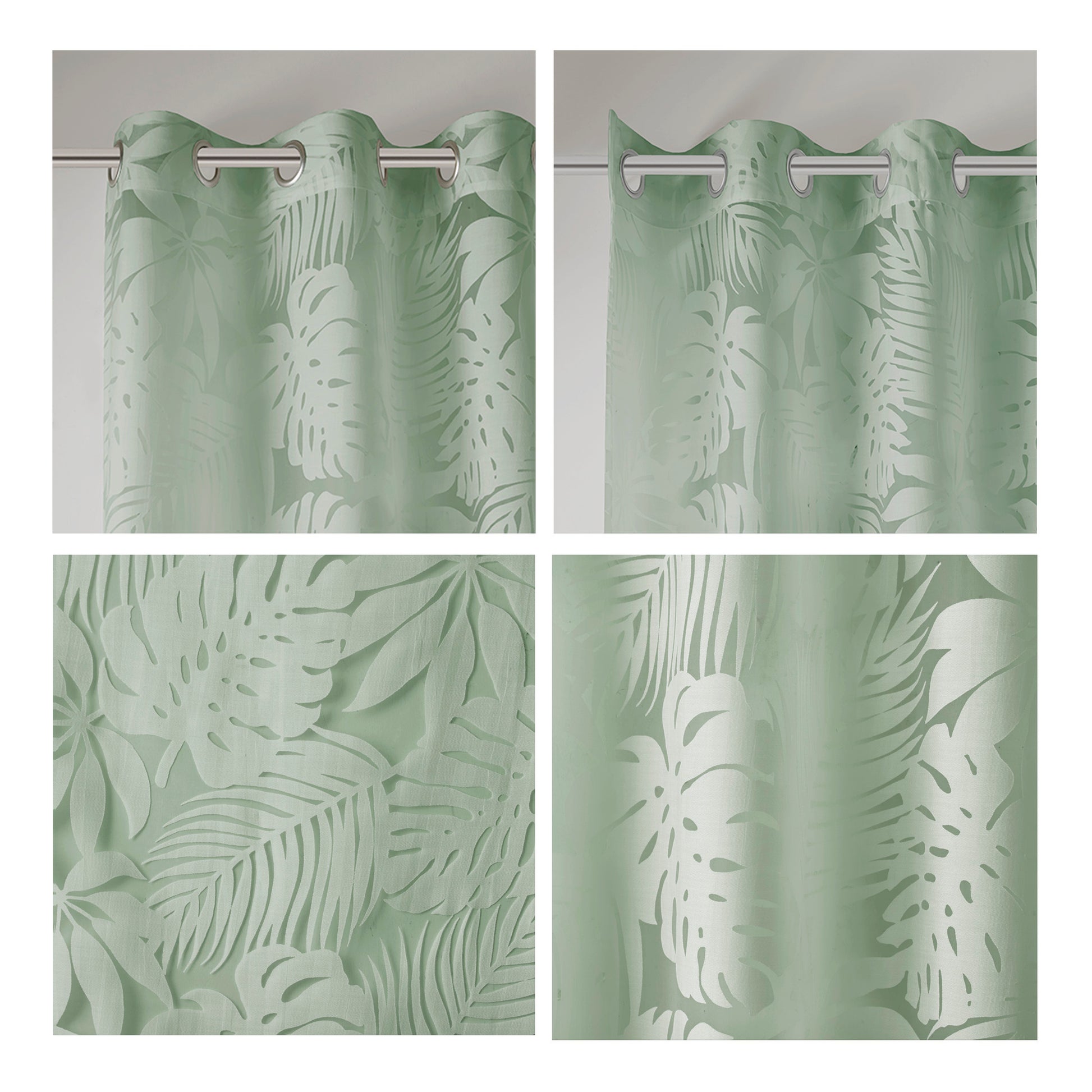 Madison Park Palm Leaf Burnout Window Sheer