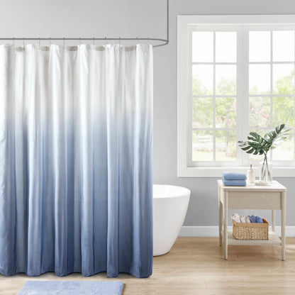 Madison Park Ombre Printed Seersucker Shower Curtain