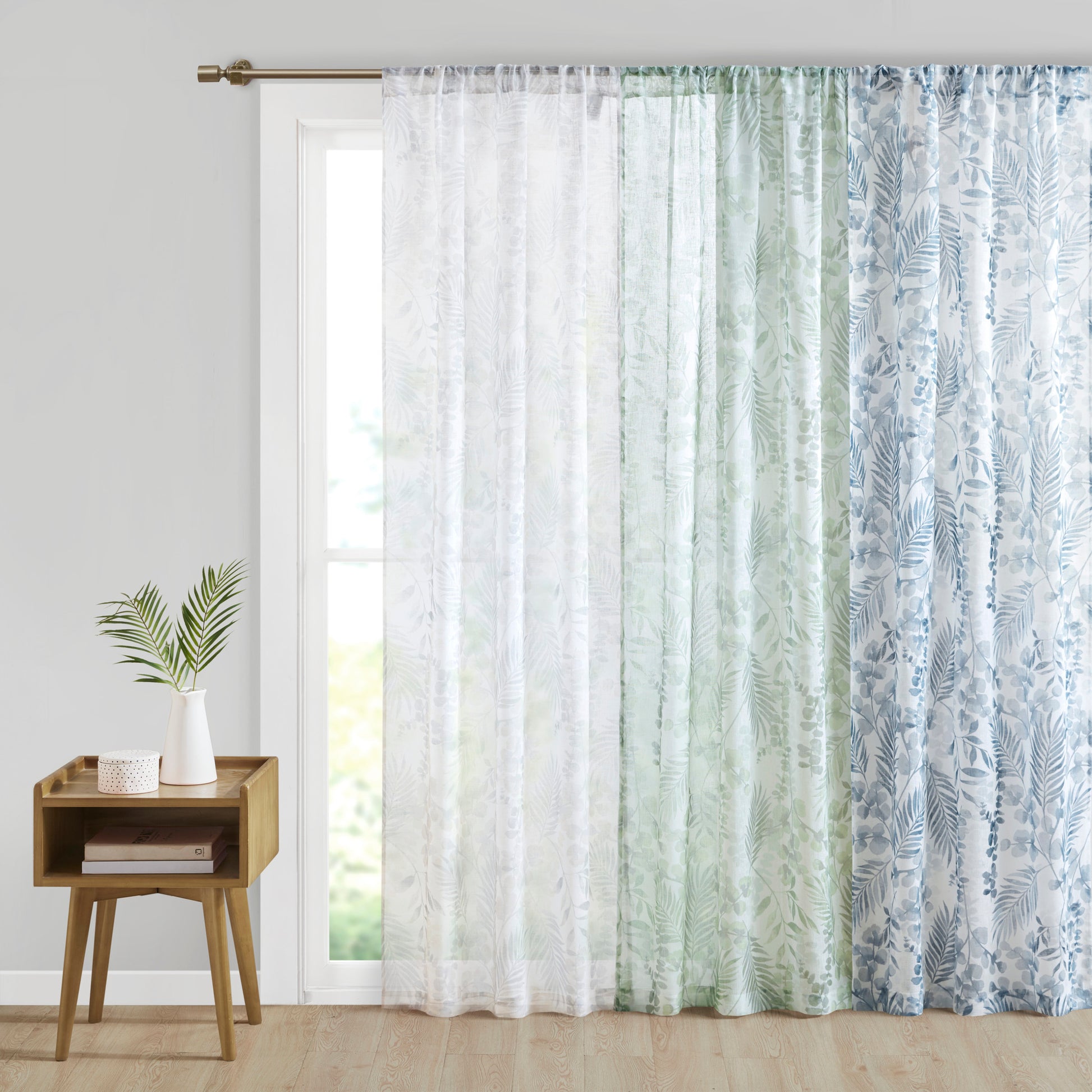 Madison Park Botanical Printed Texture Sheer Window Pair
