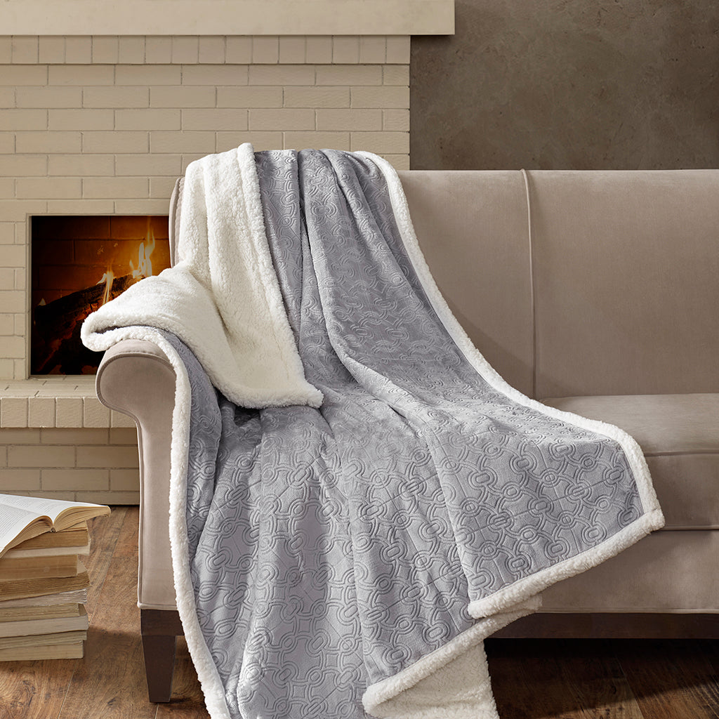 Madison Park Oversized Textured Plush Throw