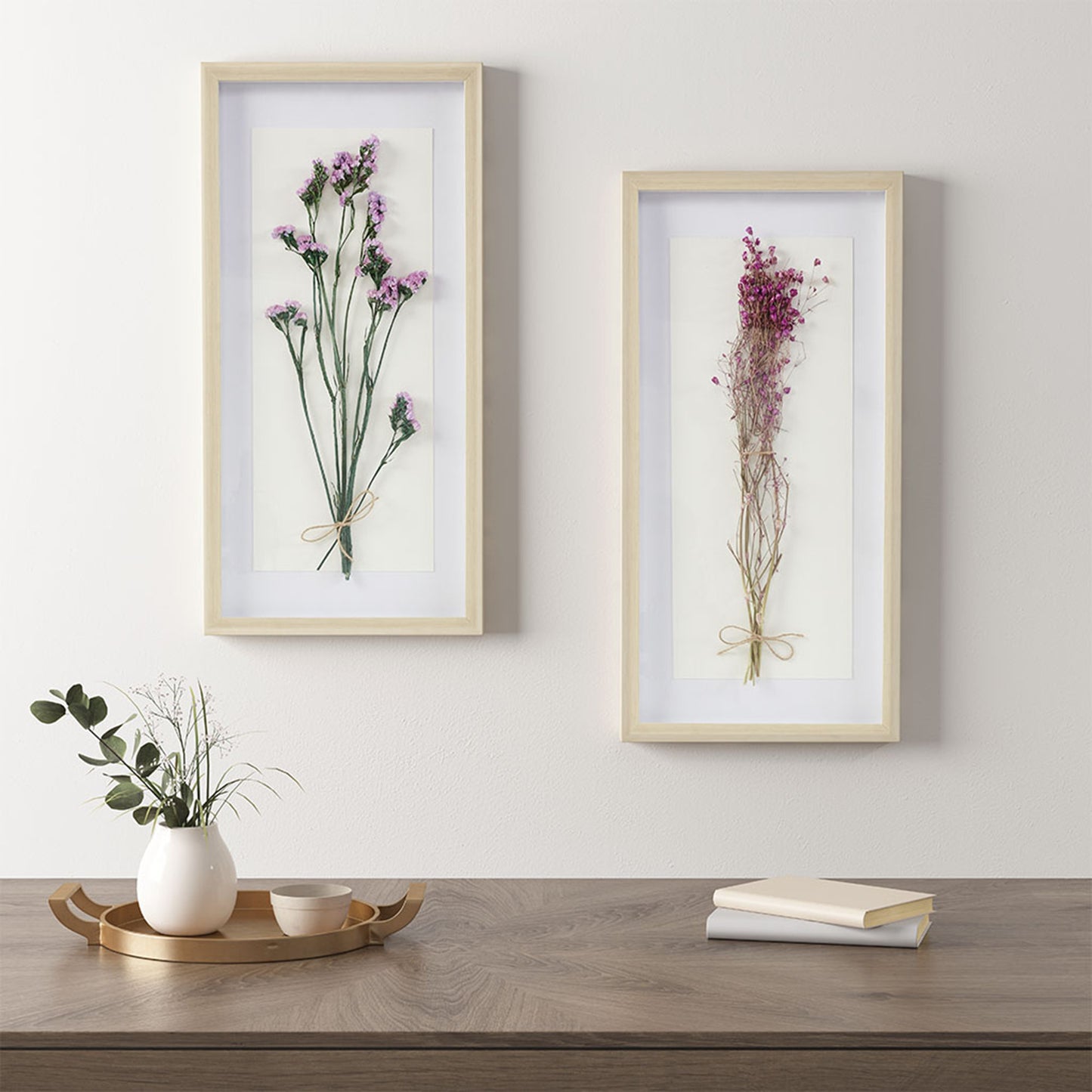 Madison Park Dried Flower 2-piece Shadow Box Wall Decor Set
