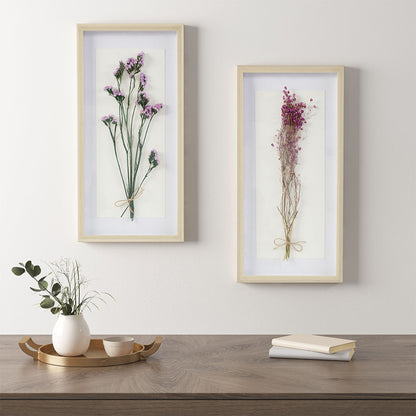 Madison Park Dried Flower 2-piece Shadow Box Wall Decor Set