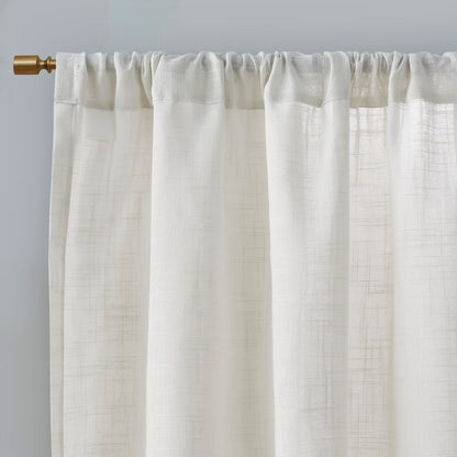 Madison Park Linen Blend Light Filtering Curtain Panel Pair