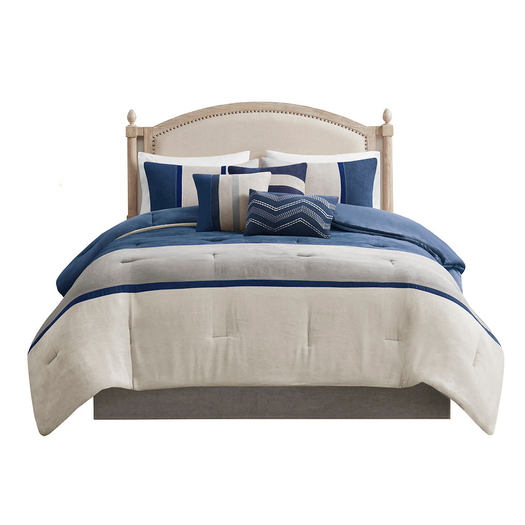 Madison Park 7 Piece Faux Suede Comforter Set