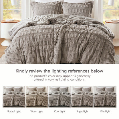 Madison Park Solid Faux Fur Comforter Mini Set