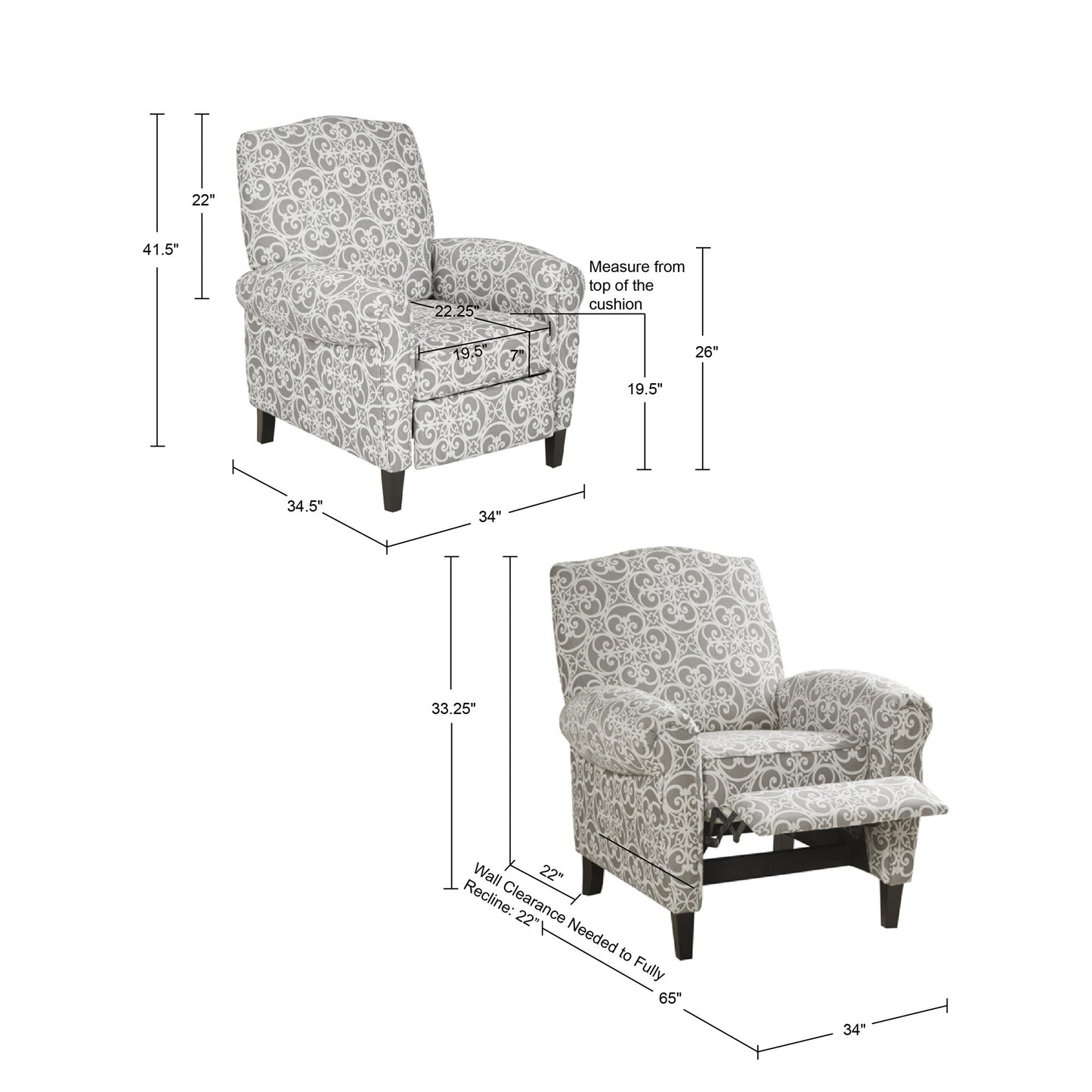 Madison Park Push Back Recliner