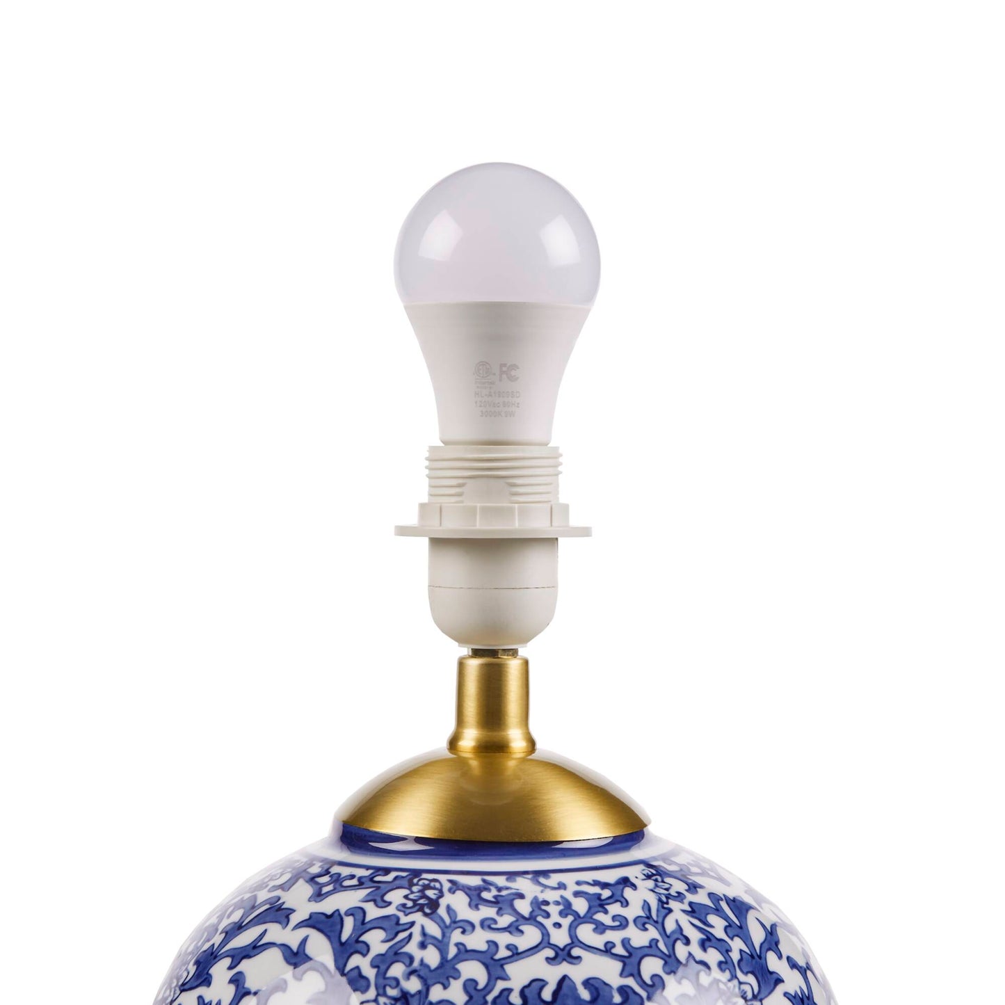 Hampton Hill Blue Ceramic Ginger Jar Table Lamp