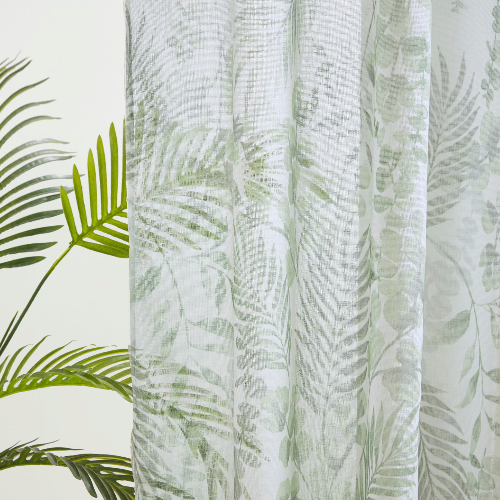Madison Park Botanical Printed Texture Sheer Window Pair