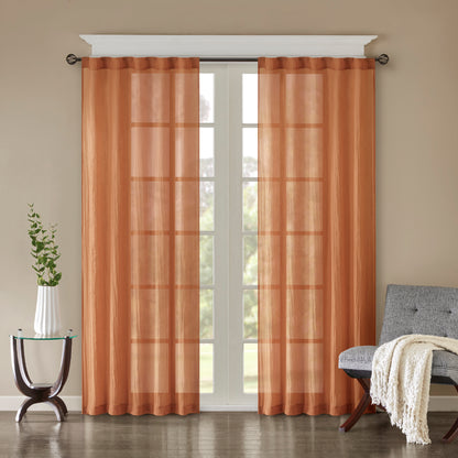 Madison Park Solid Crushed Curtain Panel Pair