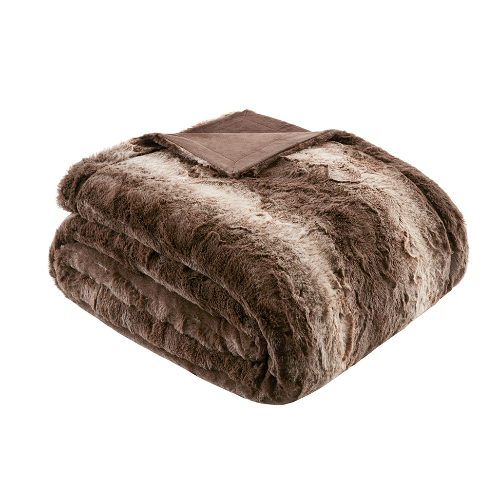 Madison Park Faux Fur Oversized Bed Throw